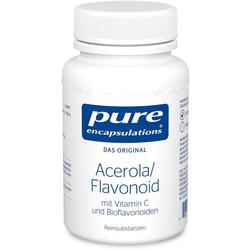 Dose mit Acerola- und Flavonoid-Kapseln, reich an Vitamin C.